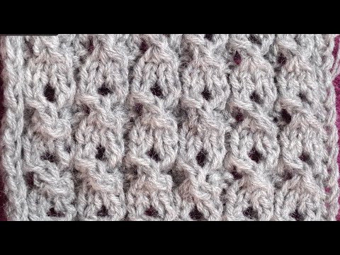 Видео: Узор спицами №15. Ажурные дорожки