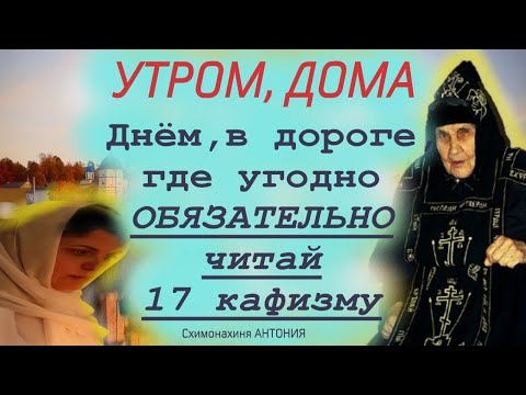 Видео: УТРОМ, ДНЁМ, ДОМА или В ДОРОГЕ: читай 17 кафизму! Матушка Антония о важном