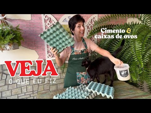 Видео: Яичные лотки? Не выбрасывайте их! Смешайте их с цементом и сделайте красивые вазы!