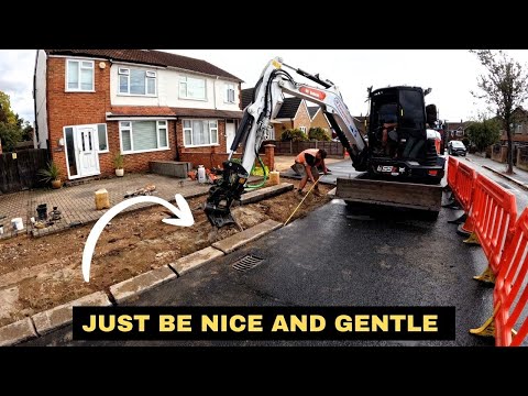 Видео: Большой гранитный бордюр уложен!