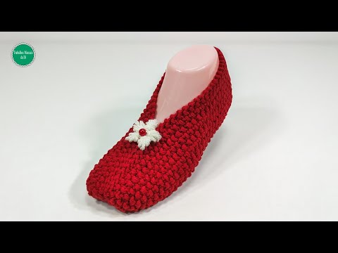 Видео: Очень простые тапочки, шаг за шагом вязать — идеально для начинающих!