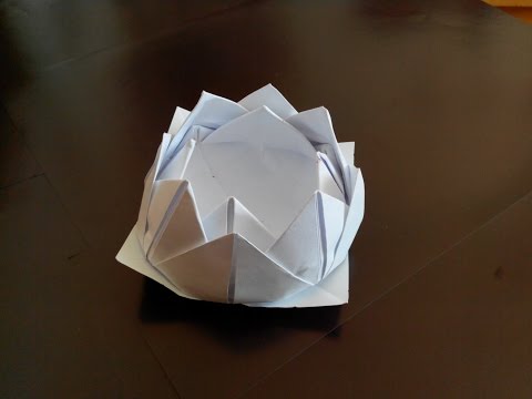 Видео: Лотос оригами с 16 лепестками, Lotus origami with 16 petals