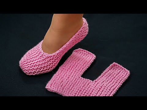 Видео: Следки спицами одним полотном - узор для начинающих!