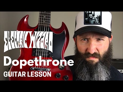 Видео: Урок игры на гитаре Electric Wizard с табулатурой — Dopethrone — стандартный строй B