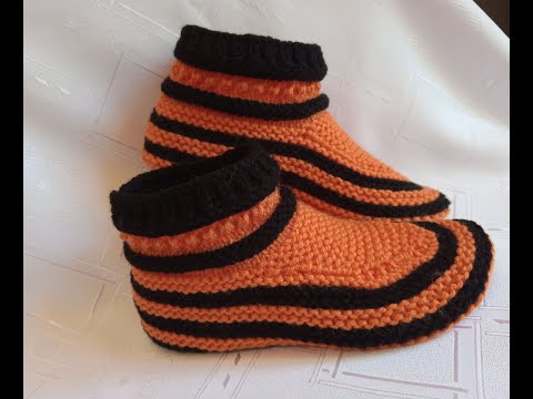 Видео: Плетени Терлици - Чорапи 24 (Knitted Slippers) (Тапочки спицами) (Patik) (Pantufas passo a passo)