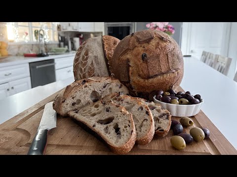 Видео: Мой Фирменный Хлеб с Оливками на Закваске | Хлеб без Замеса | Рецепт от Эгине | Heghineh