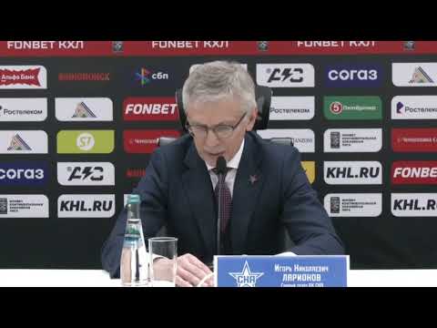 Видео: Салават Юлаев - СКА. Профессор ЛАРИОНОВ и КОЗЛОВ. Пресс-конференция главных тренеров. КХЛ