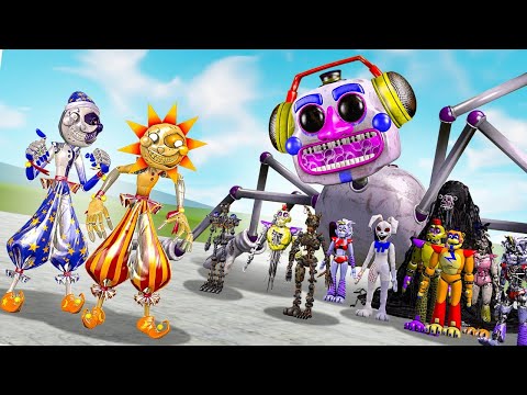 Видео: СОЛНЦЕ И ЛУНА ПРОТИВ ВСЕХ АНИМАТРОНИКОВ ФНАФ 9 В ГАРРИС МОД! FNAF 9 SECURITY BREACH В Garry`s Mod!