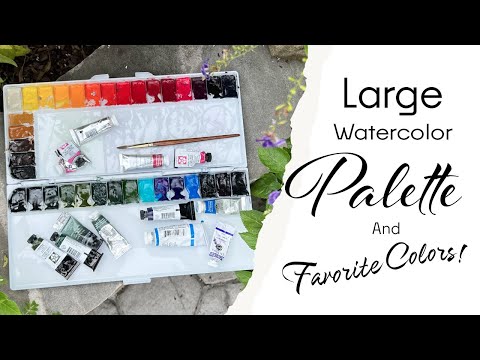Видео: Большая палитра для акварели со всеми моими любимыми цветами!
