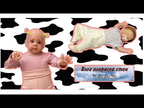 Видео: Влог с реборном🤍✨||покраска стен?! 😱🐄💗✨🤍😭