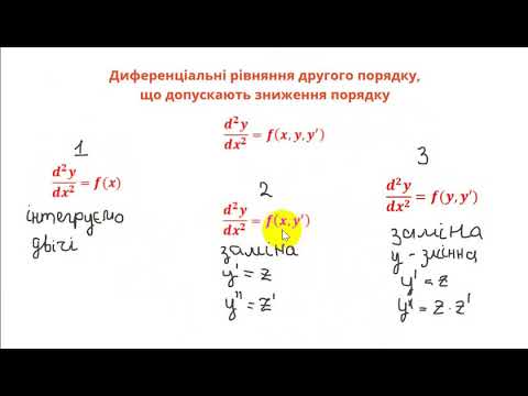 Видео: 1005 Диференціальні рівняння другого порядку, що допускають зниження порядку.