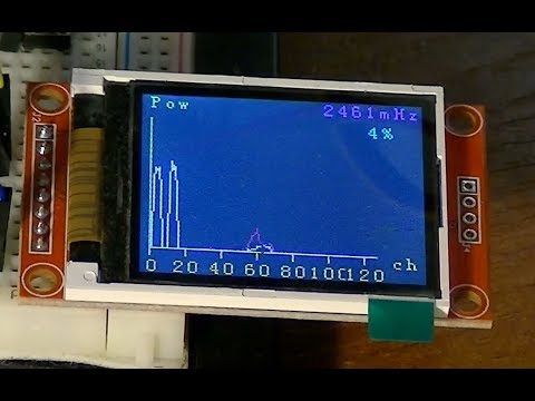 Видео: Сканер ISM диапазона на nRF24L01 . Повтор конструкции. Макет