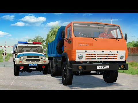 Видео: ПОГОНЯ ЗА ПЬЯНЫМ КАМАЗИСТОМ - Farming Simulator 22 по сети