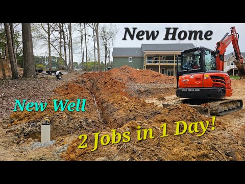 Видео: Строящийся новый дом — установка насосной системы для подачи воды из скважины, сервисное обслужив...