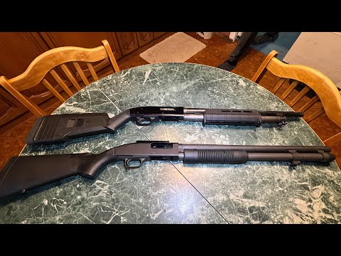 Видео: Стрельба по тарелкам, Mossberg 500a 1993 и Mossberg 590a1 2011 в чём разница!?