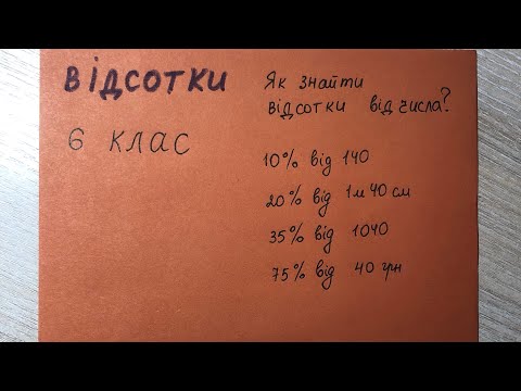 Видео: Як знайти відсоток від числа. 6 клас. Розвʼязуємо приклади.