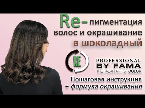 Видео: Репигментация волос и окрашивание в шоколадный на BY FAMA || Пошаговая инструкция + формула