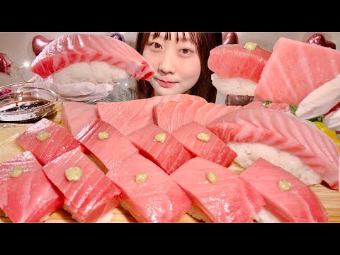 Видео: ASMR Сашими из тунца и суши【русские субтитры】【Mukbang/ Eating Sounds】