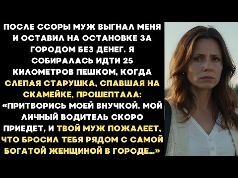 Видео: Муж выгнал меня и оставил на остановке. Вдруг слепая старушка прошептала: Притворись моей внучкой...