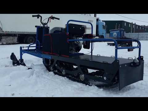 Видео: Мотобуксировщик ЮКОН с лыжным модулем Обзор