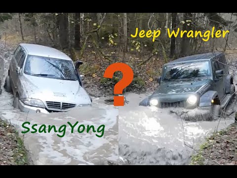 Видео: Jeep Wrangler, SsangYong. Царь-дерево, Царицына гора, off road в СПБ.