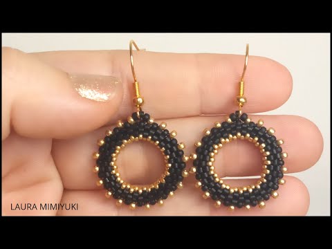 Видео: 😊MIYUKI/ КРУГЛЫЕ СЕРЬГИ-КОЛЬЦА ИЗ ПЕЙОТА