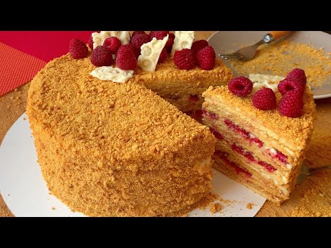 Видео: Так Медовик только вкуснее!!! Рецепт медовика с малиной / Honey cake Medovik with raspberries recipe