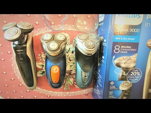 Видео: Электробритвы Филипс. Эволюция поколений за 10 лет. Philips HQ7830, HQ8250, S9000 S9041, NL9260.