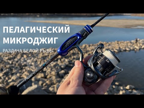 Видео: Пелагический микроджиг. Раздача белой рыбы. Кайфонул от Clear Blue Crystar-56 Finder X-tech.