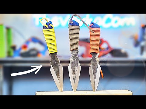 Видео: МЕТАТЕЛЬНЫЕ НОЖИ ИЗ РЕССОРЫ!