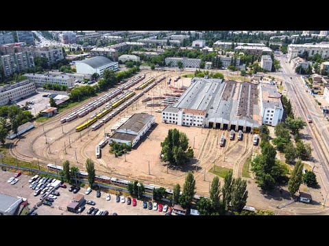 Видео: Дарницкое трамвайное депо - вид с воздуха