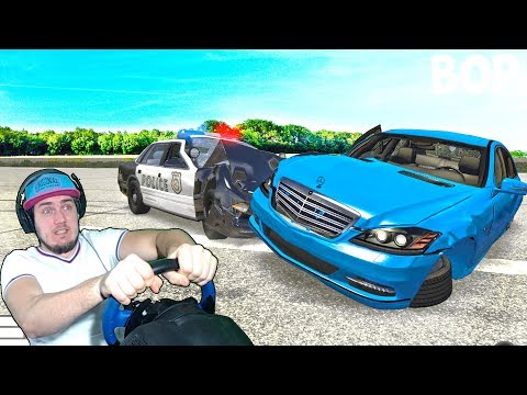 Видео: ПОЛИЦЕЙСКАЯ ПОГОНЯ СРАЗУ ЗА 2 ПРЕСТУПНИКАМИ в BEAMNG DRIVE + РУЛЬ Thrustmaster T300