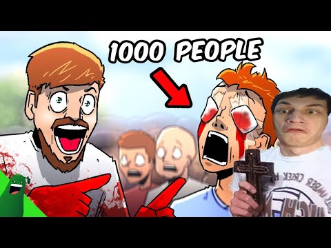 Видео: Mr Beast Blinds 1,000 People - Реакция на Avocado Animations