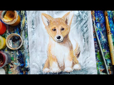 Видео: КОРГИ |Гуашь| Рисование для детей и взрослых🎨