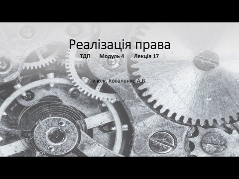 Видео: Лекція Реалізація права