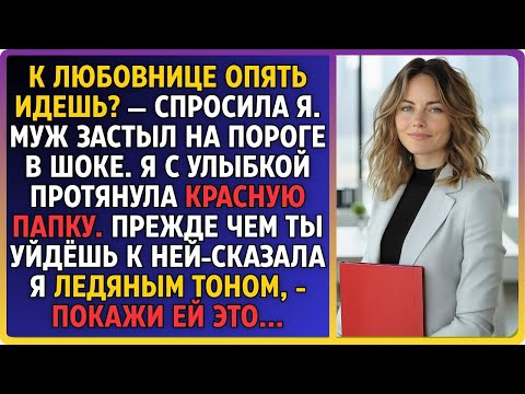 Видео: К любовнице?—спросила я. Муж застыл на пороге как вкопанный. Я с улыбкой протянула ему красную папку