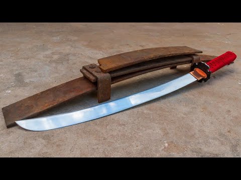 Видео: Изготовление вакидзаси из рессоры грузовика