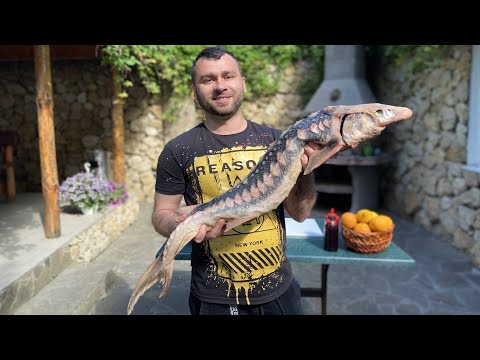 Видео: Шашлык из осетра