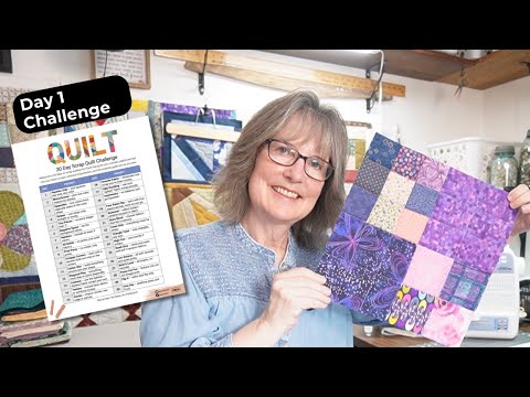 Видео: Кусковое одеяло QAYG Quilt Block 30-дневный челлендж – День 1: Квадраты