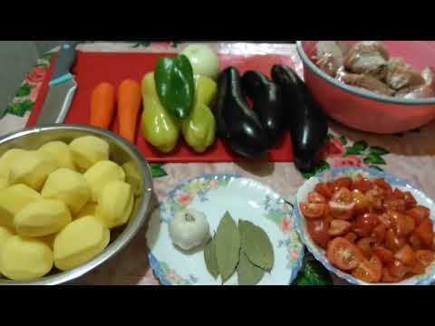 Видео: Овощное РАГУ с курицей в казане.