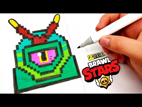 Видео: СВЕТЛЯЧЕК РИКО - из ИГРЫ BRAWL STARS - FIRE FLY RICO-  РИСУНКИ ПО КЛЕТОЧКАМ -PIXEL ART