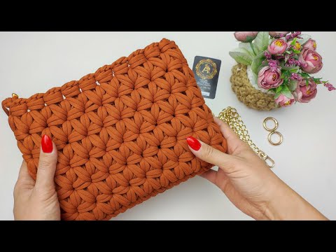 Видео: Floral Pattern Crocheted Handbag A New Experience in Crocheting Цветочный узор Вязаная крючком сумка