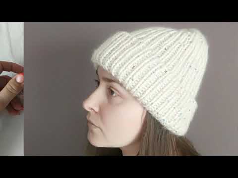Видео: МК Шапка резинкой 1*1 с модной макушкой