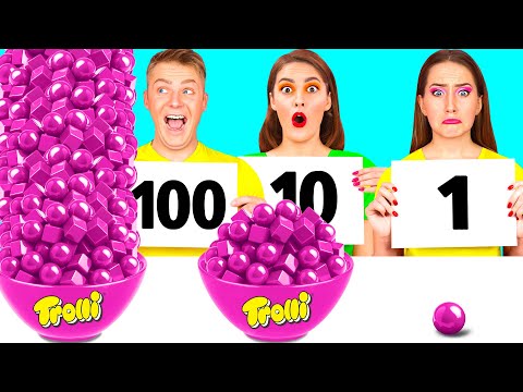 Видео: 100 Слоев Еды Челлендж | Удивительные Лайфхаки и Хитрости от TeenChallenge