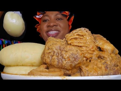 Видео: Асмр мукбанг, острый нигерийский арахисовый суп и фуфу из плантана