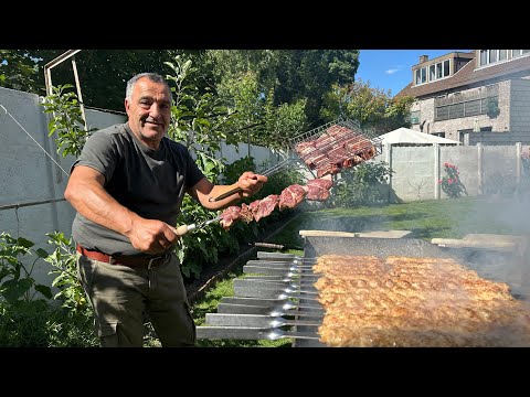 Видео: Необычный кебаб  из сыра-косички ,который  не падает,и вкусный сочный шашлык из телятины !