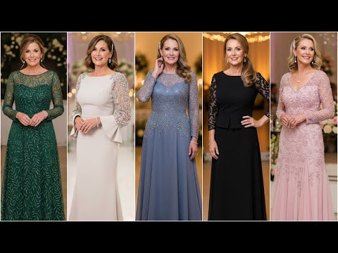 Видео: Платья для матери невесты с длинными рукавами, расшитые бисером: выбирайте стильные варианты, тре...