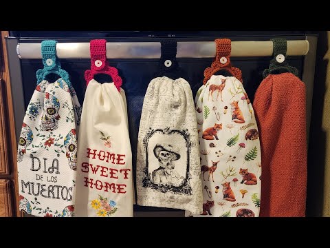 Видео: Вешалка для кухонных полотенец, связанная крючком, быстро и легко, как вешалка для полотенец, свя...