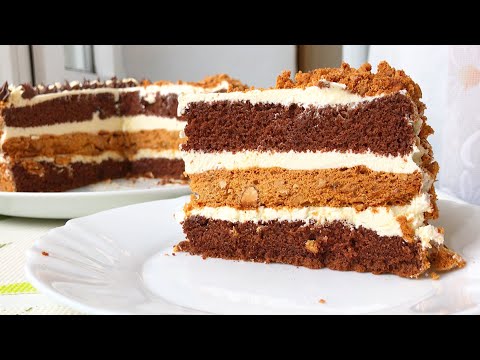 Видео: Круче чем Киевский торт Шоколадный торт с вкусным кремом ,изюминка этого торта хрустящий безе корж
