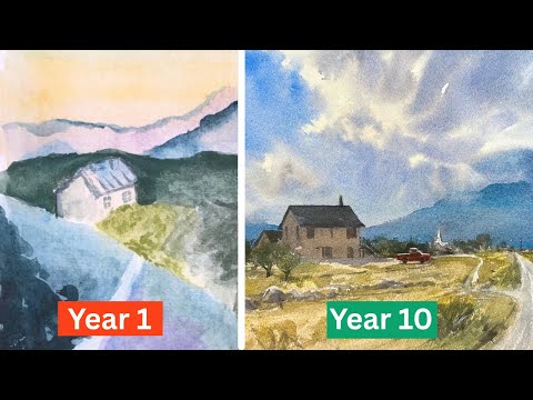 Видео: 10 лет рисования / Мои 3 лучших совета по акварельной живописи